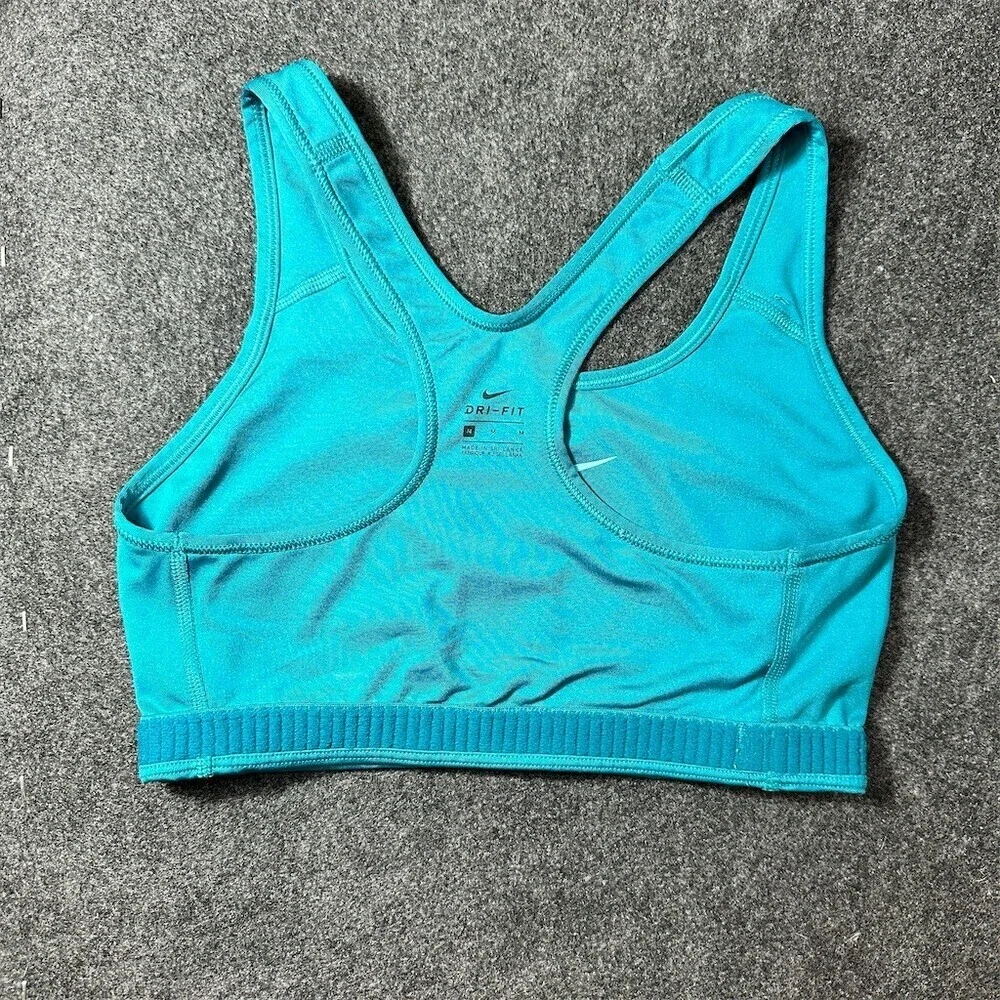 Nike Dri-FIT Swoosh Sports Bra Womens M Teal Racerback Low Support